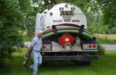 septic truck on site